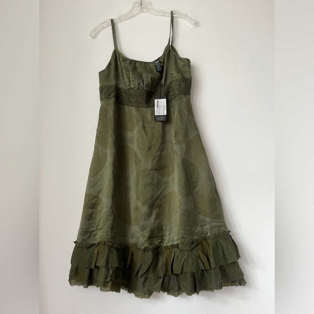 NWT Cuscto  Barcelona  Silk Green  Dress Sz 44